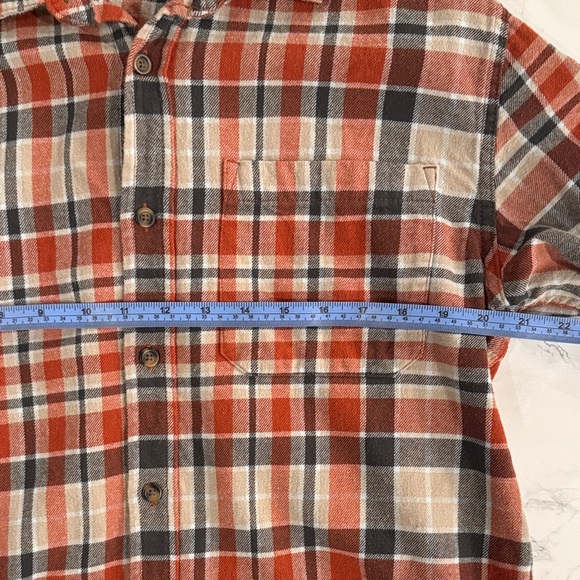 Eddie Bauer Orange 100% Cotton Long Sleeve Flannel Button Down | Size L - Picture 7 of 8